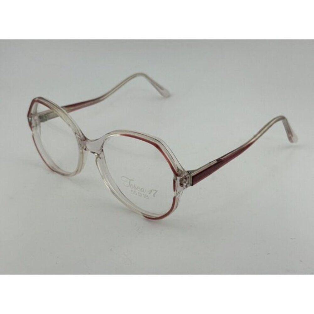 VINTAGE - TOSCA 17 Red & Clear Plastic Wide Glasses Frames